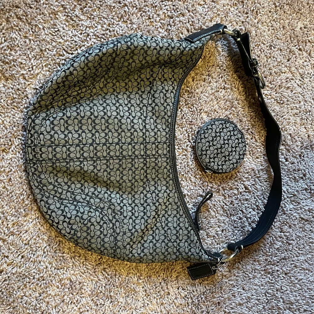 Original COACH pre-loved shoulder bag with matching coin purse.